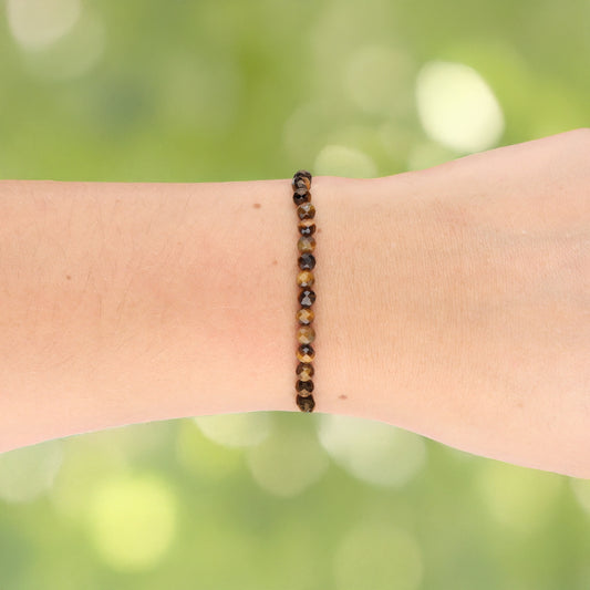 Tigerauge | facettiertes Armband | 4 mm