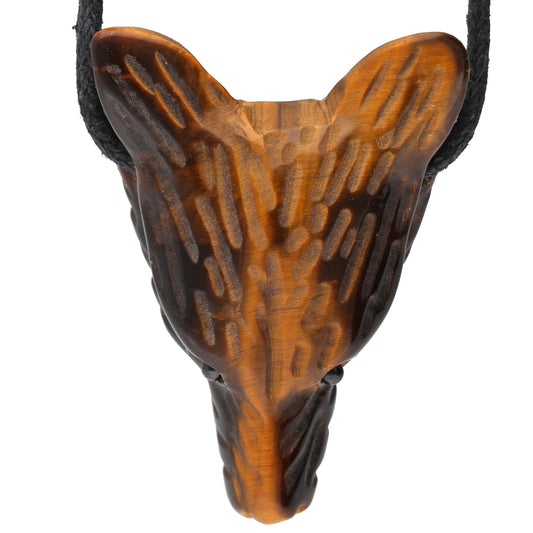 Tigerauge Wolfskopfanhänger