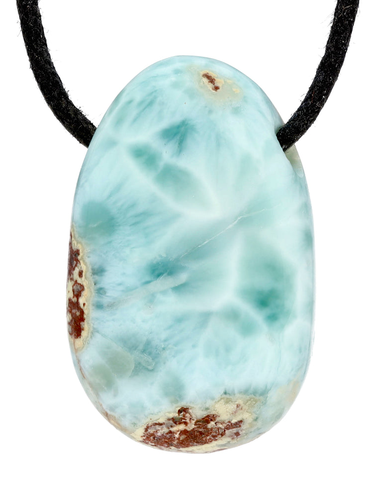 Larimar Tropfenanhänger mit Einschluss