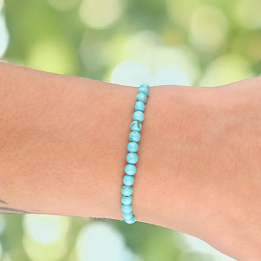 Türkis rec. Mini-Kugelarmband | 4 mm