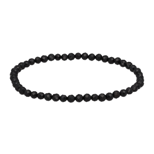 Turmalin(Schörl) | facettiertes Armband | 4 mm