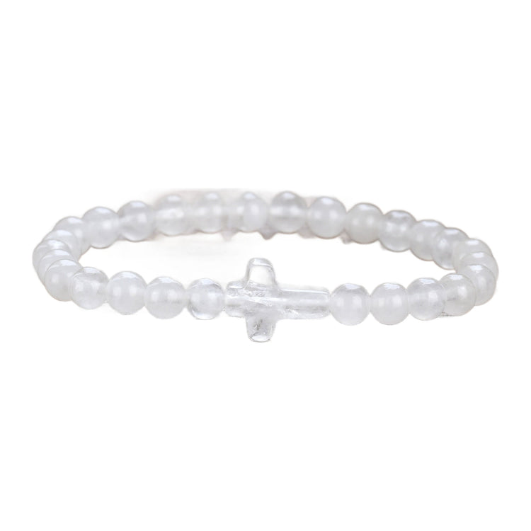 Edelstein-Armband mit Steinkreuz — Bergkristall
