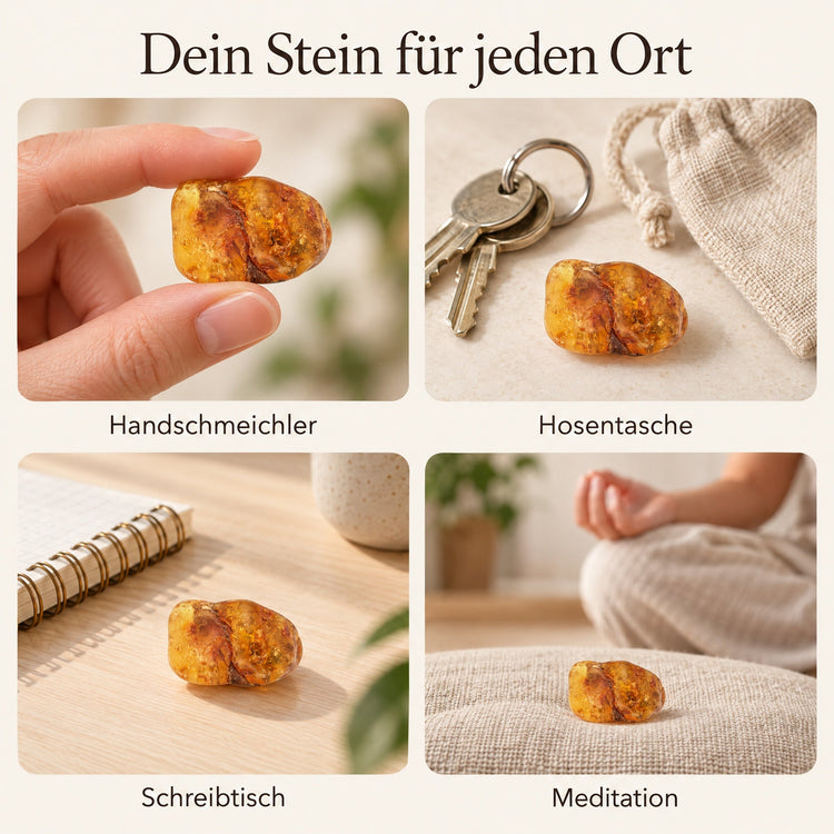 Bernstein Trommelstein – Ideen für jeden Ort