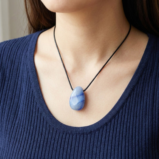 Colgante gota de cuarzo azul