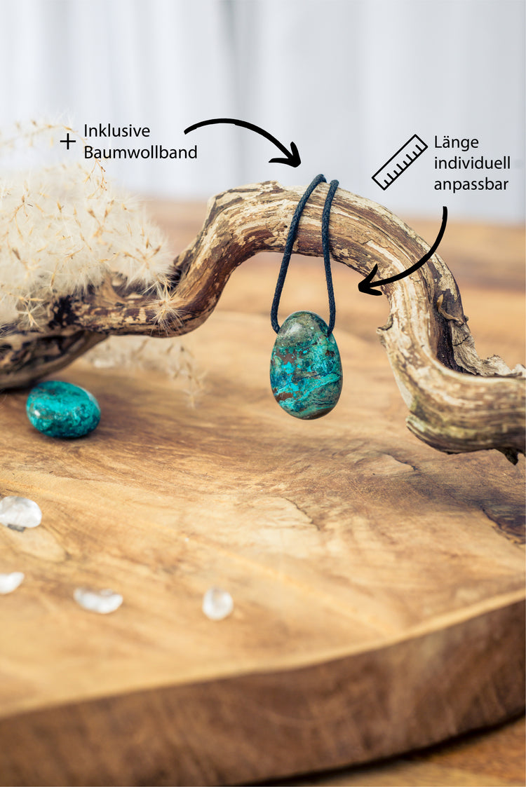 Chrysokoll Tropfenanhänger