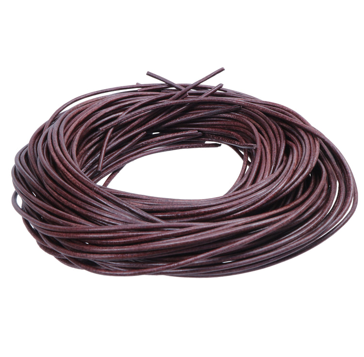 Lederband aus echtem Rinderrundleder, dunkelbraun