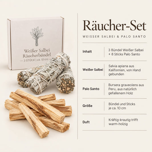 Räucherset Weißer Salbei und Palo Santo