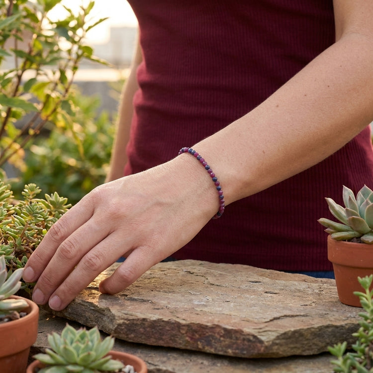 Rubin-Saphir | facettiertes Armband | 4 mm