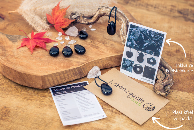 Obsidian, schwarz Tropfenanhänger