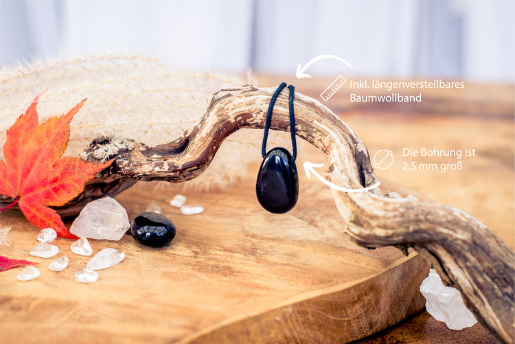 Obsidian, schwarz Tropfenanhänger