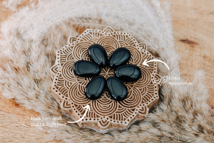 Obsidian, schwarz Tropfenanhänger