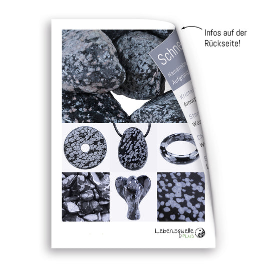 Schneeflockenobsidian Donut | 30 mm Anhänger + Baumwollband