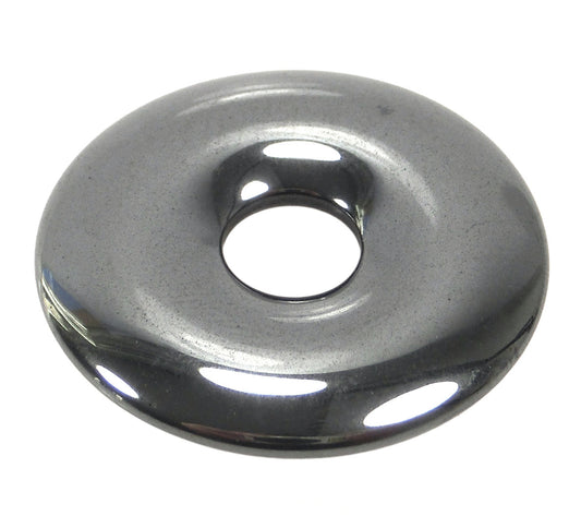 Hämatit Donut | 30 mm Anhänger + Baumwollband