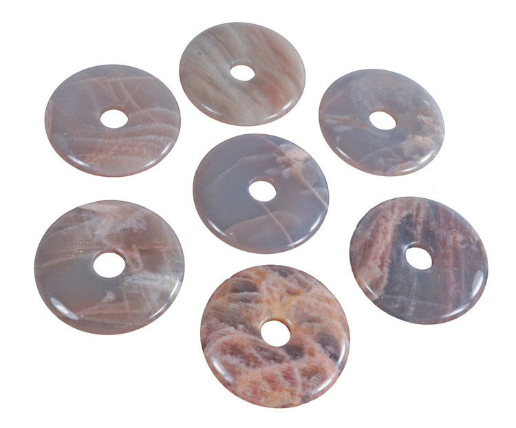 Mondstein Donut | 40 mm Anhänger + Baumwollband