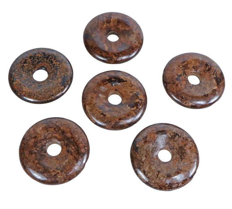 Bronzit Donut | 30 mm Anhänger + Baumwollband