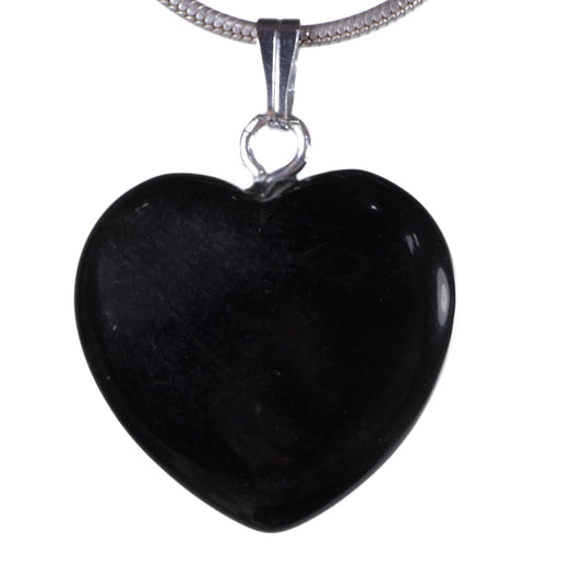Obsidian, schwarz Herzanhänger | 2x2 cm