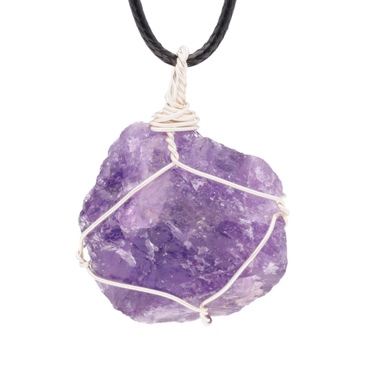 Amethyst, Gefasster Rohsteinanhänger