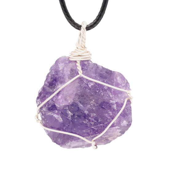 Amethyst, Gefasster Rohsteinanhänger