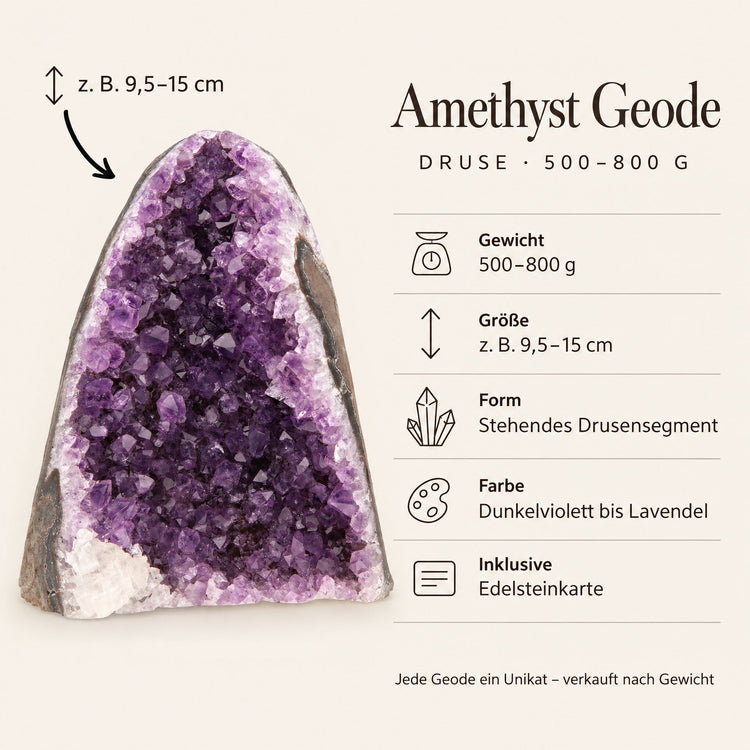 Steckbrief Amethyst Geode 500–800 g