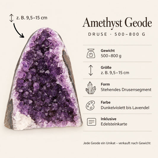 Steckbrief Amethyst Geode 500–800 g
