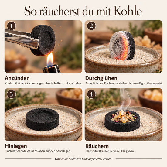 So räucherst du mit Räucherkohle – Anleitung in 4 Schritten