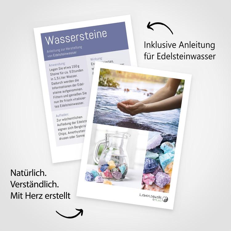 Anleitung für Edelsteinwasser – im Lieferumfang enthalten