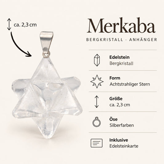 Steckbrief Bergkristall Merkaba – ca. 2,3 cm
