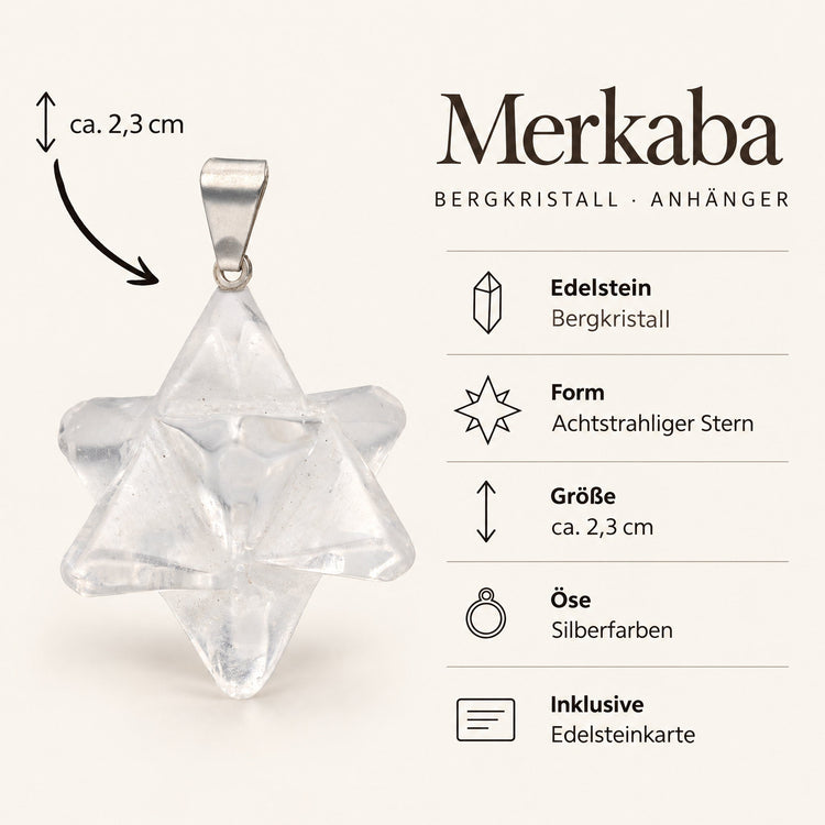 Steckbrief Bergkristall Merkaba – ca. 2,3 cm