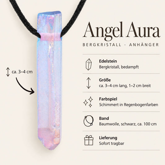 Steckbrief Bergkristall Angel Aura Spitze – ca. 3–4 cm