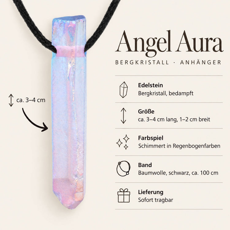 Steckbrief Bergkristall Angel Aura Spitze – ca. 3–4 cm