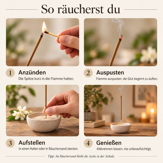 So räucherst du – Anleitung für Räucherstäbchen