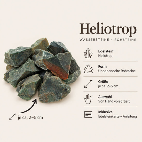Steckbrief Heliotrop Wassersteine – je ca. 2–5 cm
