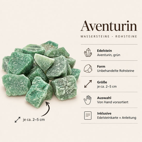 Steckbrief Aventurin Wassersteine – je ca. 2–5 cm