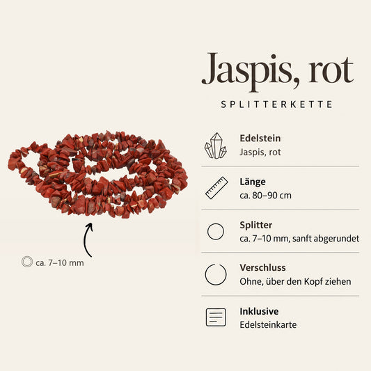 Steckbrief Jaspis rot Splitterkette – Splitter ca. 7–10 mm