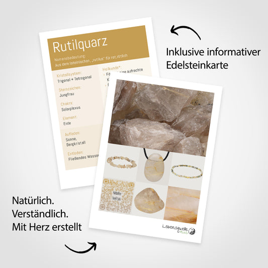 Rutilquarz Edelsteinkarte – im Lieferumfang enthalten