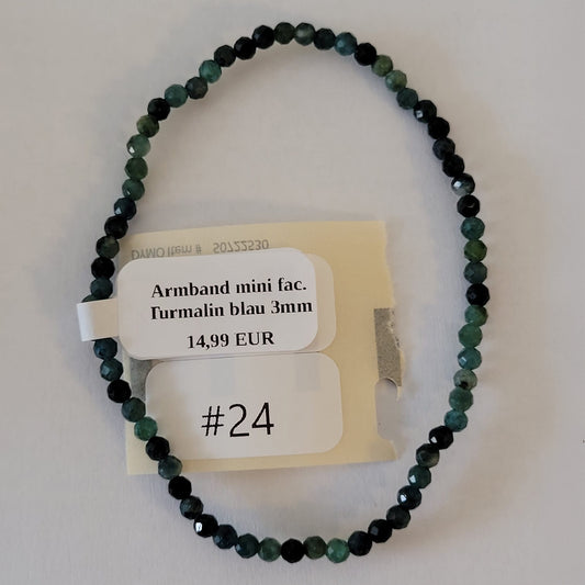 #24 Turmalin, blau facettiertes Armband | Instagram Live