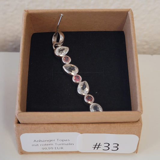 #33 Topas mit rotem Turmalin Kettenanhänger | Instagram Live