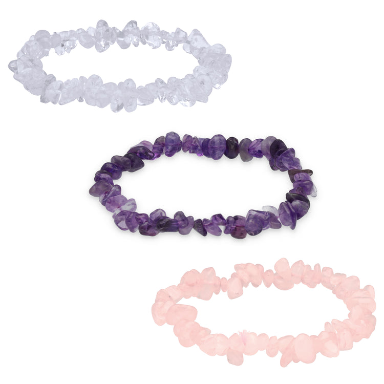 Set de bracelets en éclats I Triade – Calme, Amour & Clarté