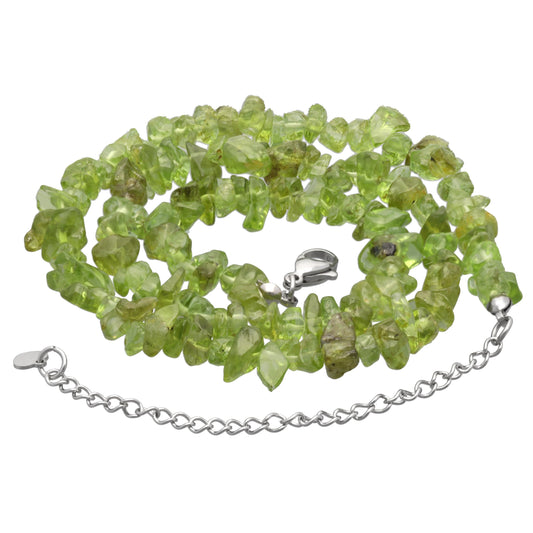 Peridot Splitterkette | 45+5 cm Verlängerung mit Verschluss