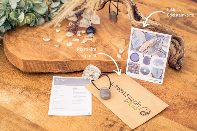 Achat, natur Tropfenanhänger