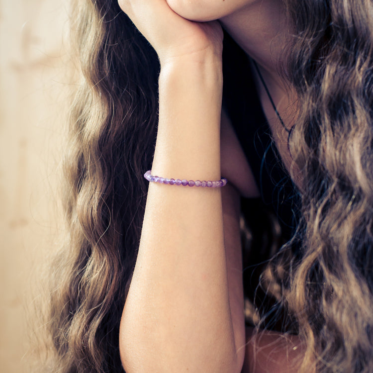 Amethyst Mini-Kugelarmband | 4 mm