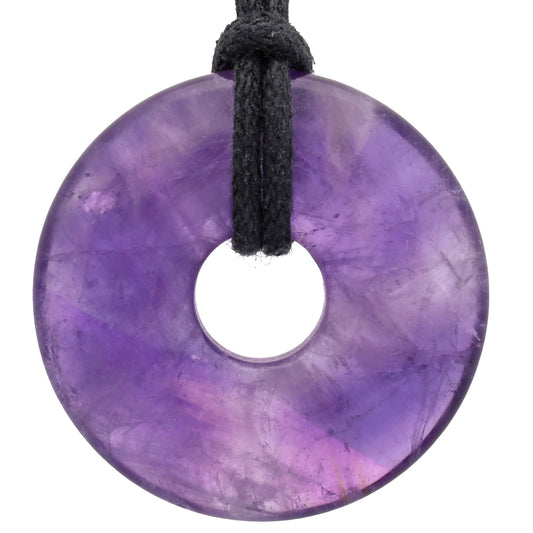 Amethyst Donut | 30 mm Anhänger + Baumwollband