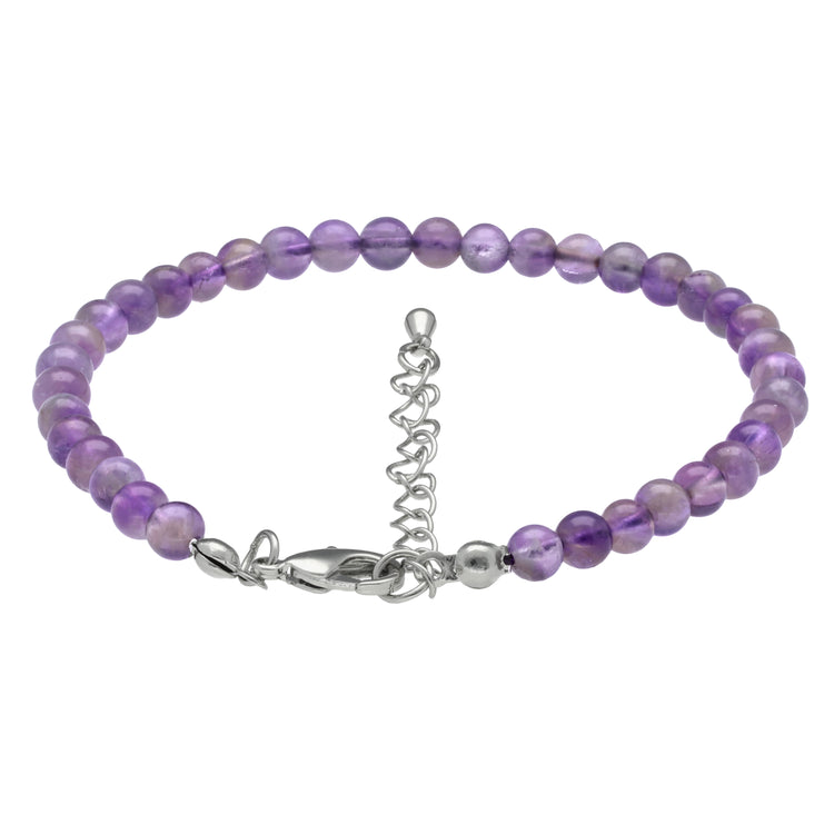 Kugelarmband Amethyst mit Verlängerskettchen | 4mm