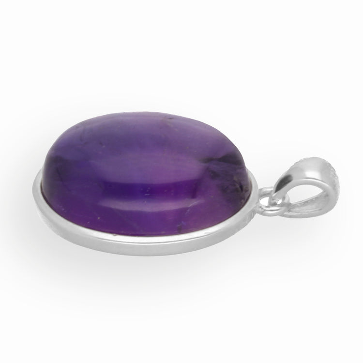 Amethyst Anhänger (oval) in Silber gefasst