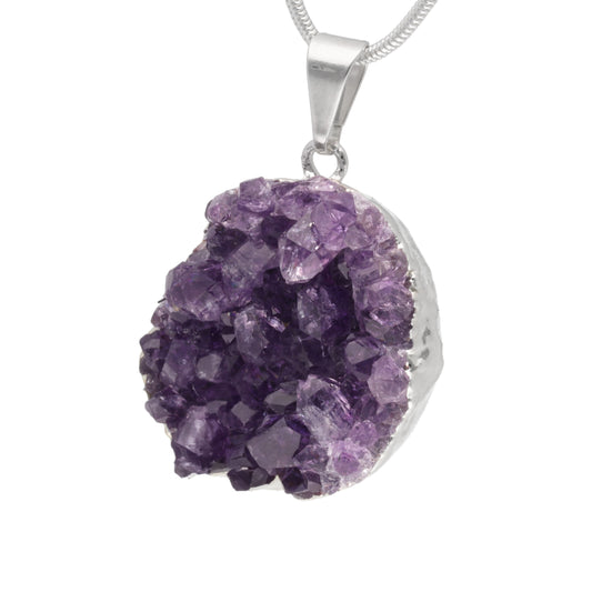 Amethyst Druse Raw Stone Pendant