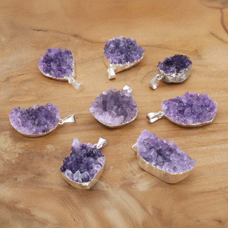 Amethyst Druse Raw Stone Pendant