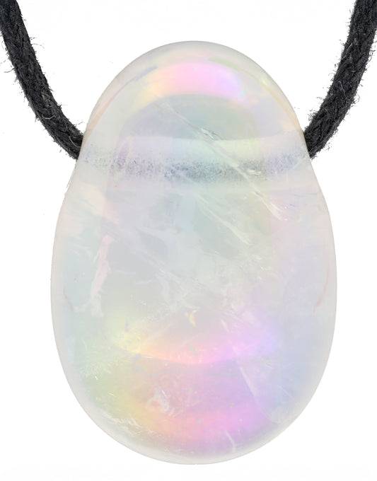 Angel Aura (Bergkristall bedampft) Tropfenanhänger