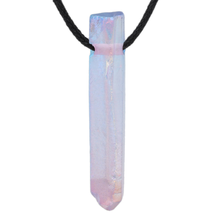 Bergkristall Angel Aura Spitze | Anhänger mit Baumwollband