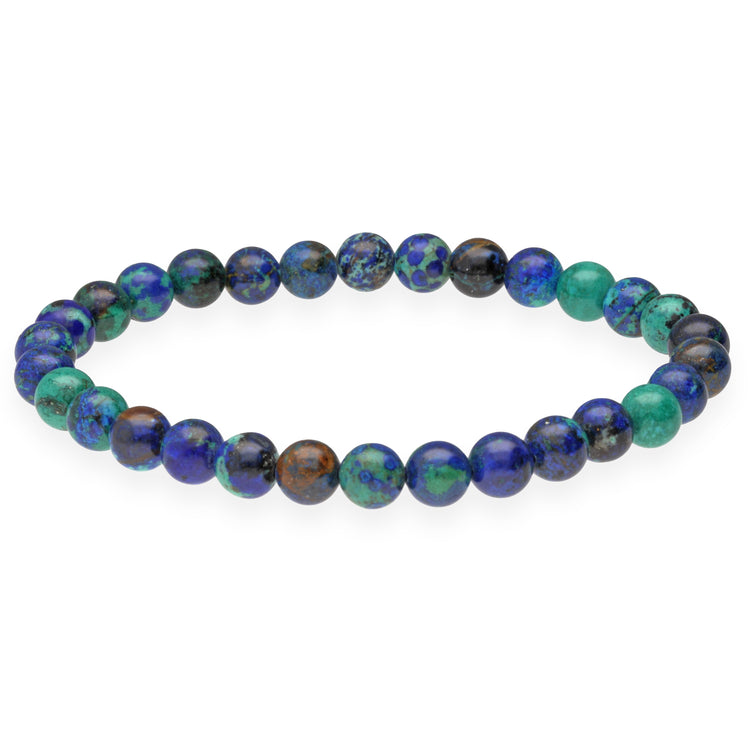 Bracelet de perles en azurite-malachite | 6 mm