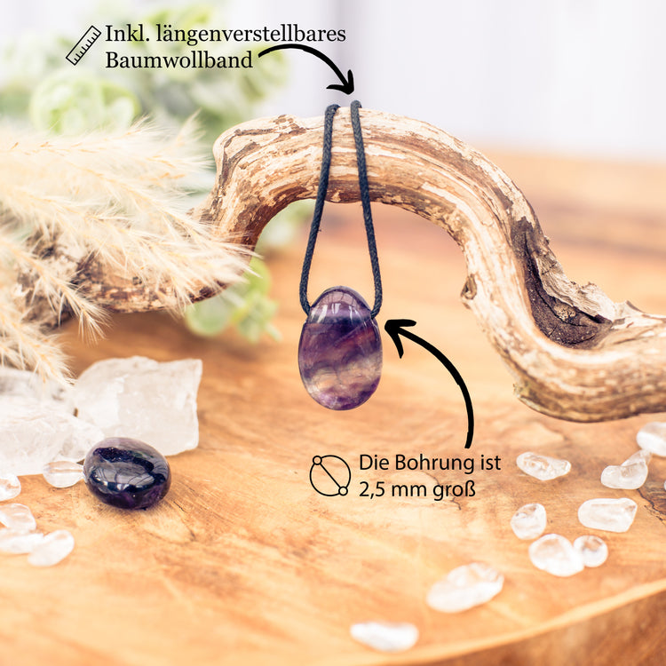 Fluorit, bunt Tropfenanhänger